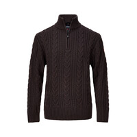 Suéter Nordberg Kol con media cremallera - Hombre - Marrón - Talla 3XL
