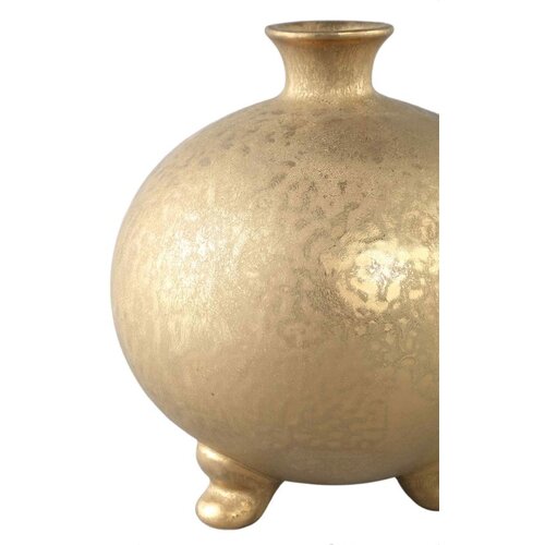 PTMD PTMD Flower Pot Zoran - Ceramic - Gold - Ø21 x 23 cm PTMD PTMD Flower Pot Zoran - Ceramic - Gold - Ø21 x 23 cm