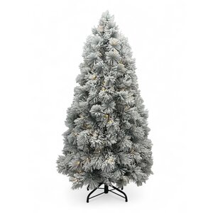 XMS-Trees Sapin de Noël artificiel XMS-Trees Fairbanks H180 x Ø94 cm - LED incluse - avec branches enneigées - Ignifuge