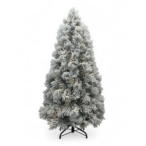 XMS-Trees XMS-Trees Sztuczna choinka Fairbanks H180 x Ø94 cm - z oświetleniem LED - z ośnieżonymi gałęziami - Ognioodporna