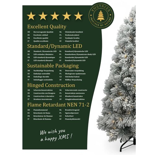 XMS-Trees XMS-Trees Kunstkerstboom Fairbanks H240 x Ø117 cm - inclusief LED - met besneeuwde takken - Brandvertragend