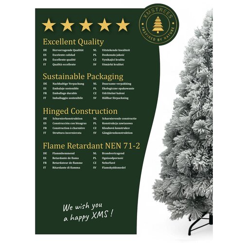 XMS-Trees XMS-Trees Kunstkerstboom Fairbanks H180 x Ø94 cm - met besneeuwde takken - Brandvertragend