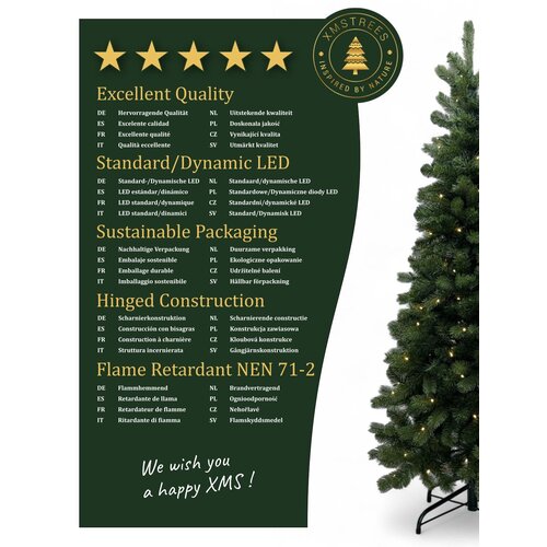 XMS-Trees XMS-Trees Kunstkerstboom Banff H150 x Ø68 cm - inclusief LED - Slank model - Brandvertragend