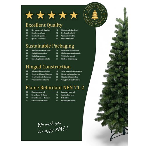 XMS-Trees XMS-Trees Kunstkerstboom Banff H180 x Ø81 cm - Slank model - Brandvertragend