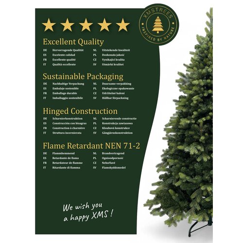 XMS-Trees XMS-Trees Kunstkerstboom Jasper H210 x Ø134 cm - Natuurlijke en volle uitstraling - Brandvertragend