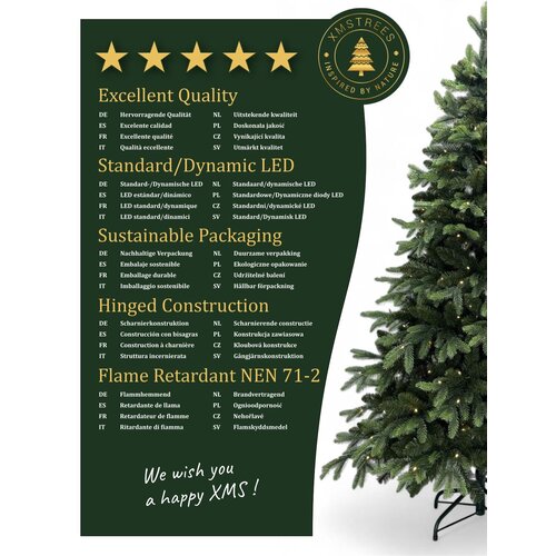 XMS-Trees XMS-Trees Kunstkerstboom Whistler H180 x Ø124 cm - inclusief LED - Realistisch model/Dennengroen - Brandvertragend