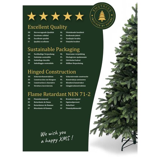 XMS-Trees XMS-Trees Kunstkerstboom Whistler H180 x Ø124 cm - Realistisch model/Dennengroen - Brandvertragend