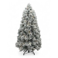 Artificial Christmas tree with snow and lights 150 cm