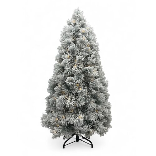 Artificial Christmas tree with snow and lights 210 cm