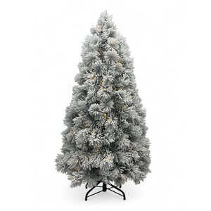 Kunstkerstboom met sneeuw en verlichting 240 cm