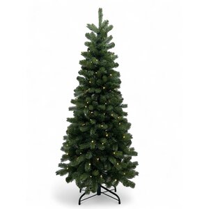 Albero di Natale artificiale stretto 180 cm con illuminazione