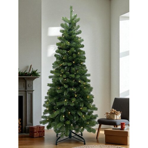 Artificial Christmas tree Narrow 210 cm with lighting