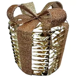 Cadeau de Noël avec LED - Or - 30 cm Cadeau de Noël avec LED - Or - 30 cm