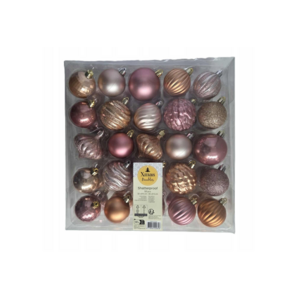 Kerstballen 50 stuks - Kerstversiering - Plastic - Roze Kerstballen 50 stuks - Kerstversiering - Plastic - Roze