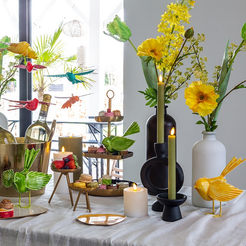 Countryfield Pillar candle with LED - White - Ø7.5 x 8 cm