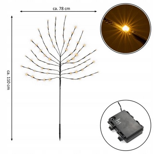 Tree with lights - 80 LEDs - Warm white - Battery operated - 100 x 110 cm Tree with lights - 80 LEDs - Warm white - Battery operated - 100 x 110 cm