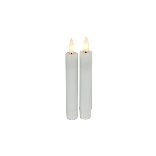 Countryfield Dinner candle with LED - White - Ø2 x 15 cm - 2 pieces Countryfield Dinner candle with LED - White - Ø2 x 15 cm - 2 pieces
