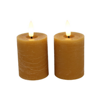 Vela de pilar con LED - Ámbar - Ø5 x 9 cm - 2 piezas