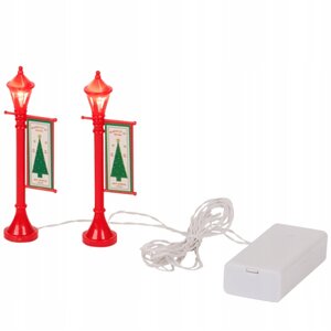 Poteau de lanterne du village magique - 10 cm - Lot de 2