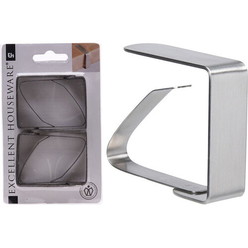 Stainless steel tablecloth clips – Set of 4 – For indoor and outdoor use