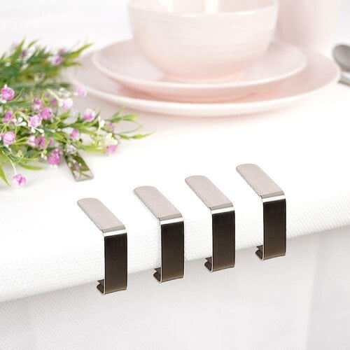 Stainless steel tablecloth clips – Set of 4 – For indoor and outdoor use