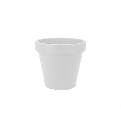 White plastic flower pot Ø30 cm – Height 32 cm – Modern design