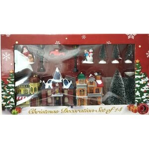 Christmas village with church - 16-piece Christmas village with church - 16-piece