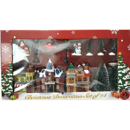 Christmas village with church - 16-piece Christmas village with church - 16-piece