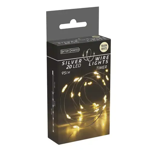 Battery-powered string light - With timer - 20 LEDs - Warm white - 95 cm Battery-powered string light - With timer - 20 LEDs - Warm white - 95 cm