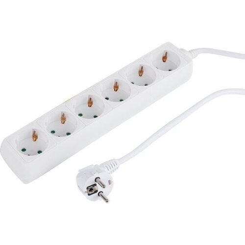 White 6-way socket with 5-meter extension cord – 230V