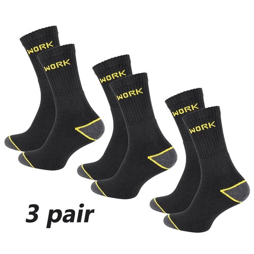 Work 3 paar Work werksokken voor harde werkers - Zwart - Maat 46-48