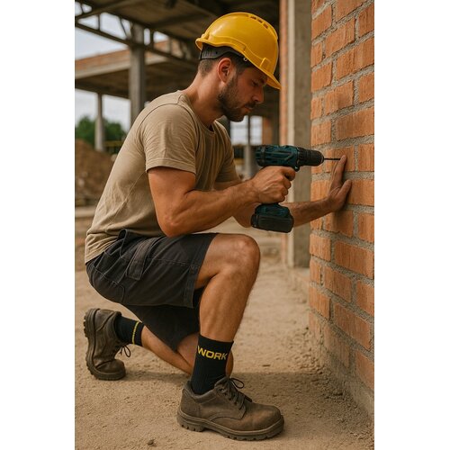 Work 3 paar Work werksokken voor harde werkers - Zwart - Maat 46-48