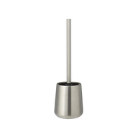 Scopino per WC con supporto - Acciaio inossidabile - Argento