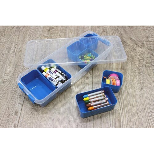 Sunware Sunware Q-line Opbergbox met 7 bakjes - Blauw - 2,5 liter