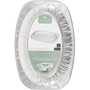 Excellent Houseware Platos para servir de aluminio Excellent Houseware - 35 x 24 cm - Juego de 2 Excellent Houseware Platos para servir de aluminio Excellent Houseware - 35 x 24 cm - Juego de 2