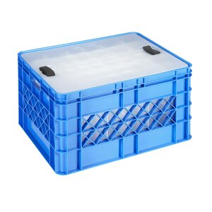 Sunware Caisse de rangement carrée Sunware avec couvercle - Bleue - 52 litres