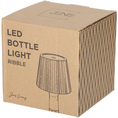 Lampe bouteille LED Jens Living - Noire - Nervurée