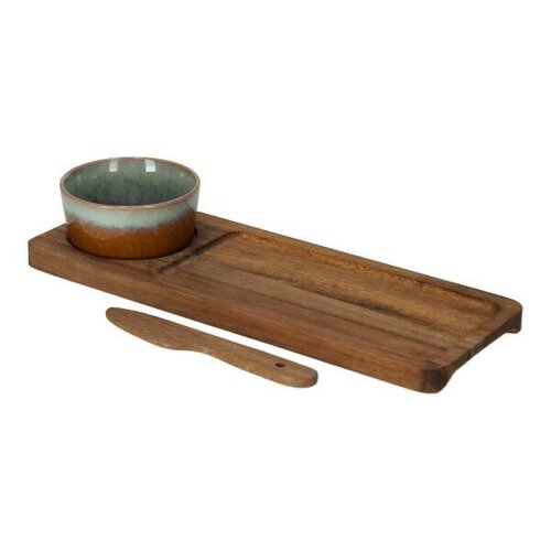 Jens Living Serveerset Jip Rechthoek - Naturel - 30 x 11 x 6,5 cm
