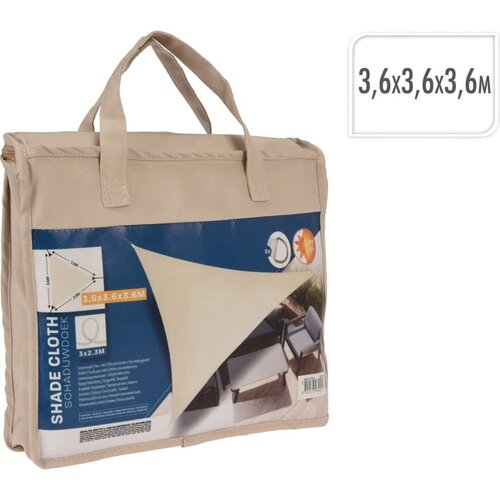 Toile d'ombrage triangulaire - Crème - 3,6 x 3,6 x 3,6 mètres