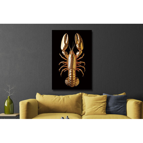 ter Halle Ter Halle Glass Painting Golden Lobster - 80 x 120 cm