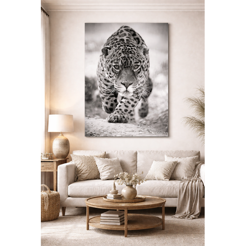ter Halle Ter Halle Glass Painting Panther Black/White - 80 x 120 cm