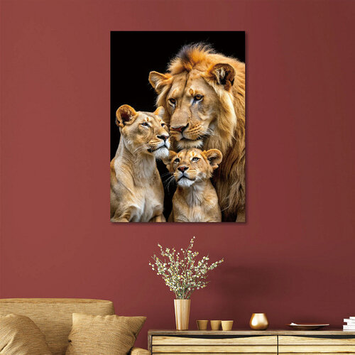 ter Halle Ter Halle Glasmalerei Löwenfamilie - 80 x 120 cm