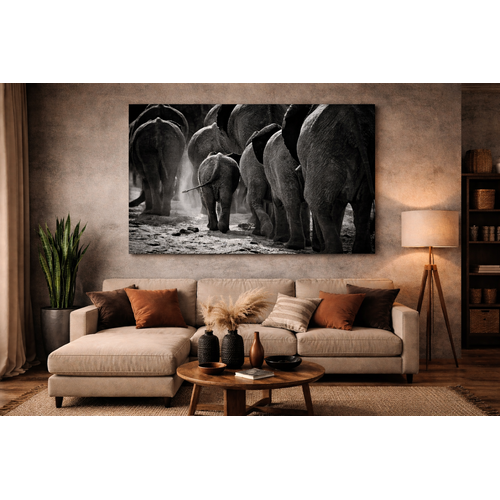 ter Halle Ter Halle Glasmalerei Familie Elefanten - 120 x 80 cm