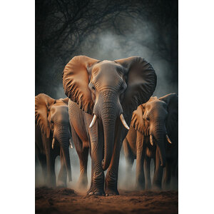 ter Halle Tableau sur verre Ter Halle Éléphants Sombre - 80 x 120 cm ter Halle Tableau sur verre Ter Halle Éléphants Sombre - 80 x 120 cm