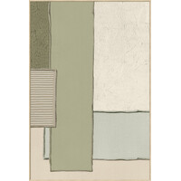 Ter Halle Canvas met lijst - Gewoven vakken - Groen - 80 x 120 cm