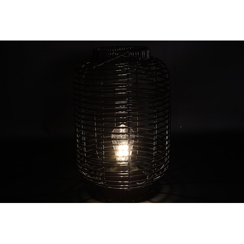 Countryfield Countryfield Windlicht Sabine met LED - Zwart - Ø24 cm – Hoogte 35 cm