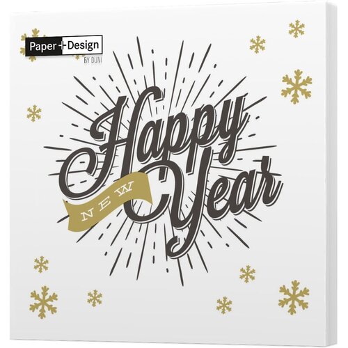 Serviettes de table Duni Bonne Année - 33 x 33 cm - Lot de 20