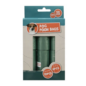Bolsas para excrementos de perro 6 rollos de 20 bolsas
