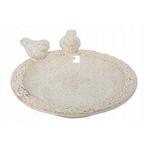 Pro Garden Lissa - Comedero de cerámica blanca de 27 x 19,5 cm