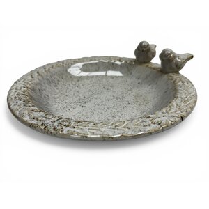 Pro Garden Lory - Comedero/bañera de cerámica para pájaros - Blanco 25 cm